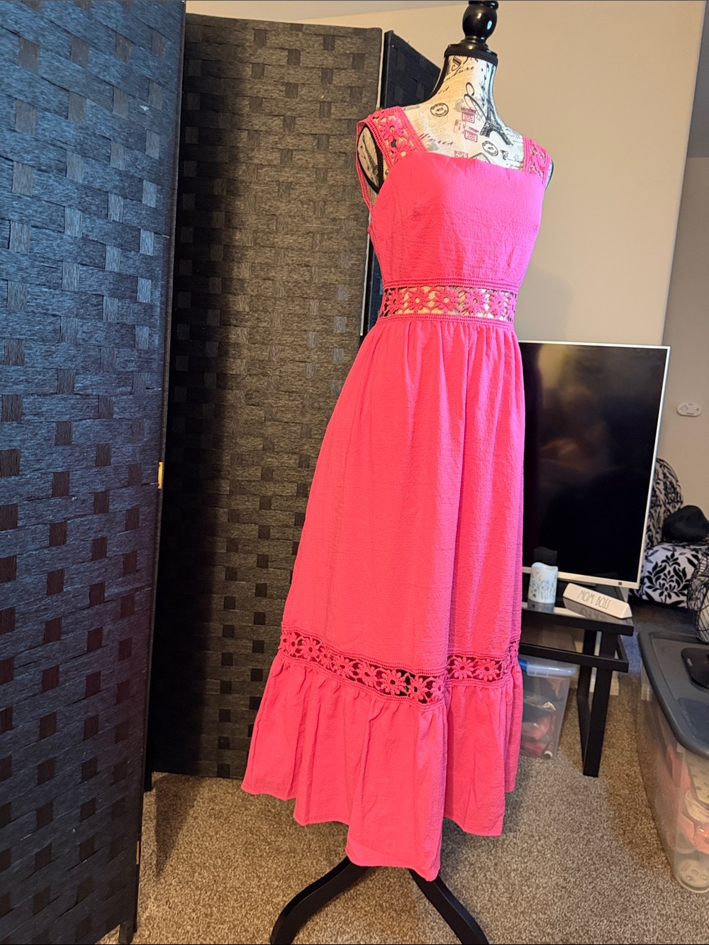 Pink Lace Trim Dress - Picture 4 of 6